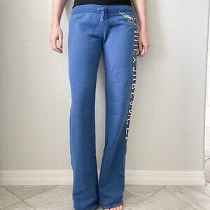Juicy Couture Y2K Blue Surf Angel Low Rise Sweatpants Vintage OG Graphic Flare